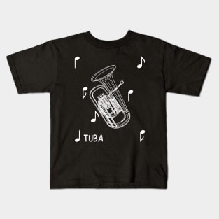 Musical Notes Tuba Kids T-Shirt